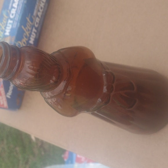 Vintage Brown Glass Syrup Bottle - Picture 3 of 3